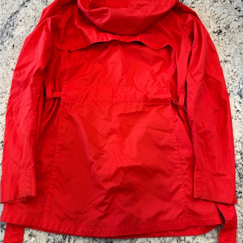 Columbia Omni-Shield Belted Hooded Rain Jacket Red Large - Picture 6 of 11